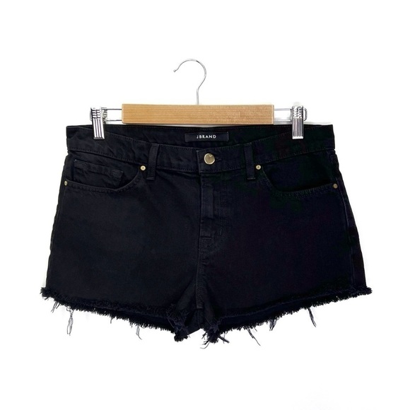 J Brand Jake Shorts Jean Cuttoffs Black Denim Size 27 (6) Black Boyfriend EUC